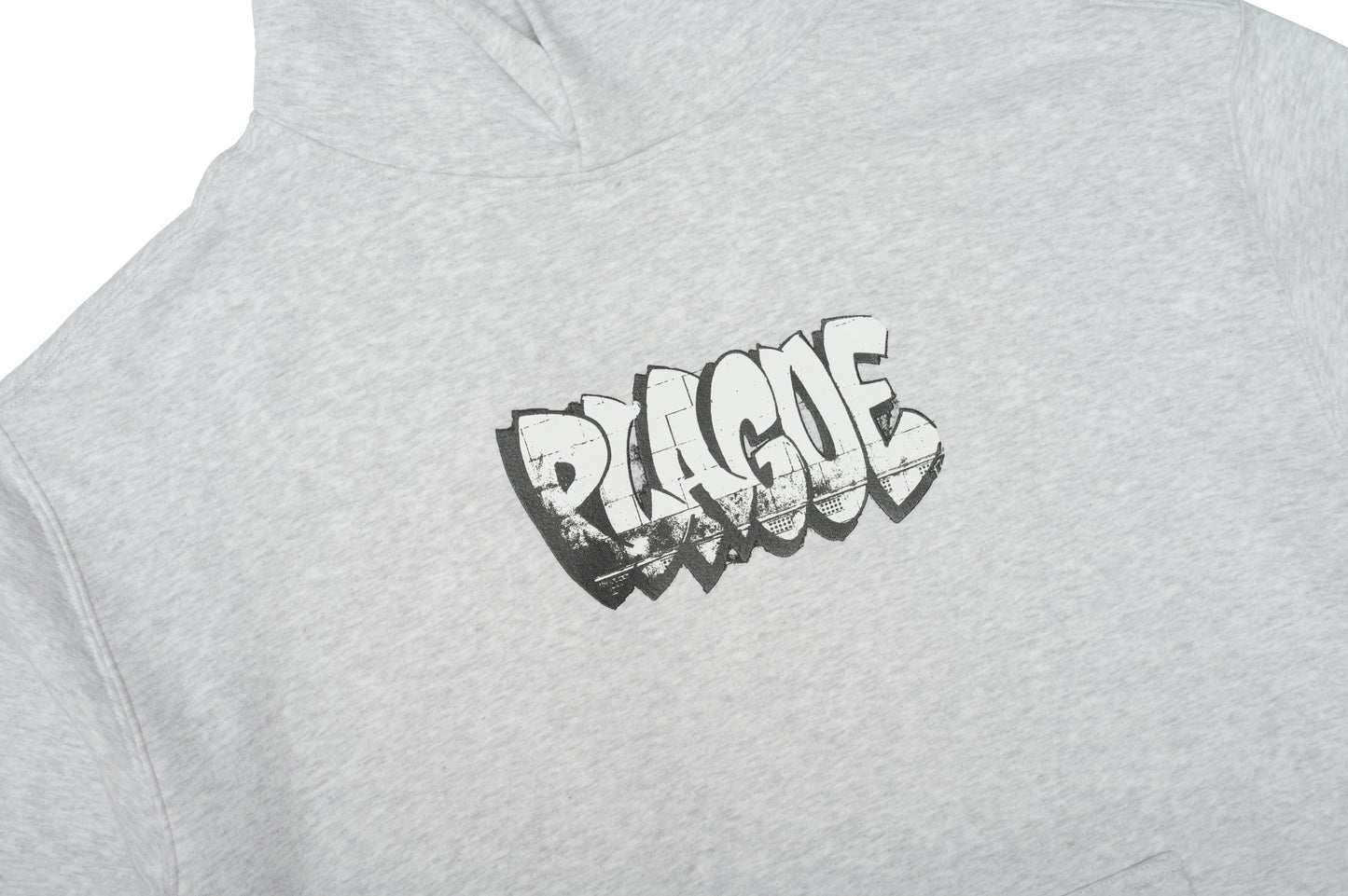 PLAGUE Throwup Hoodie in Marle White