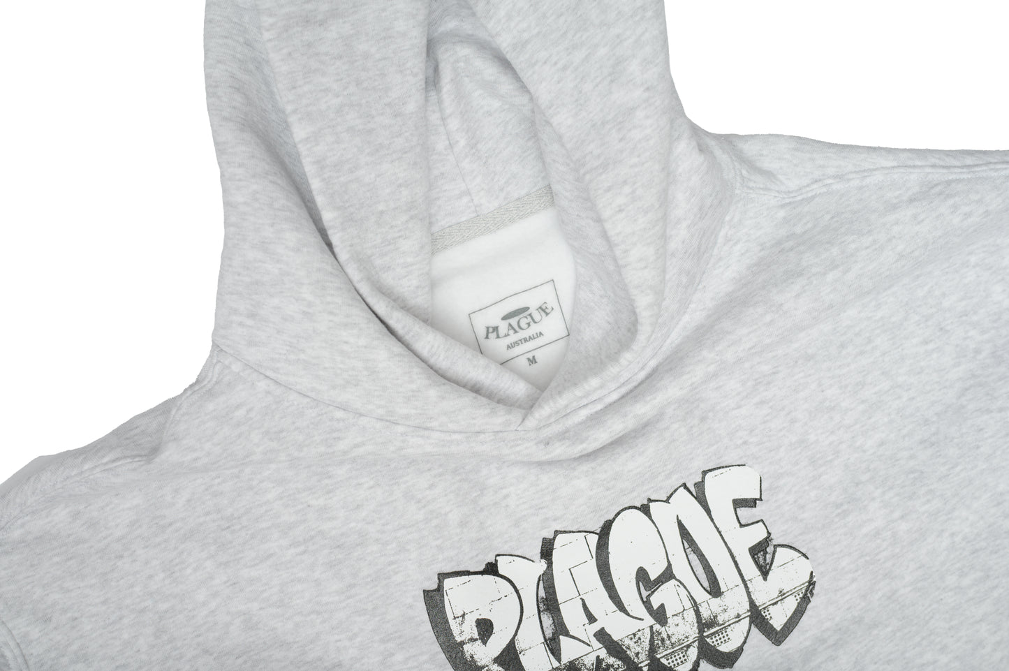 PLAGUE Throwup Hoodie in Marle White