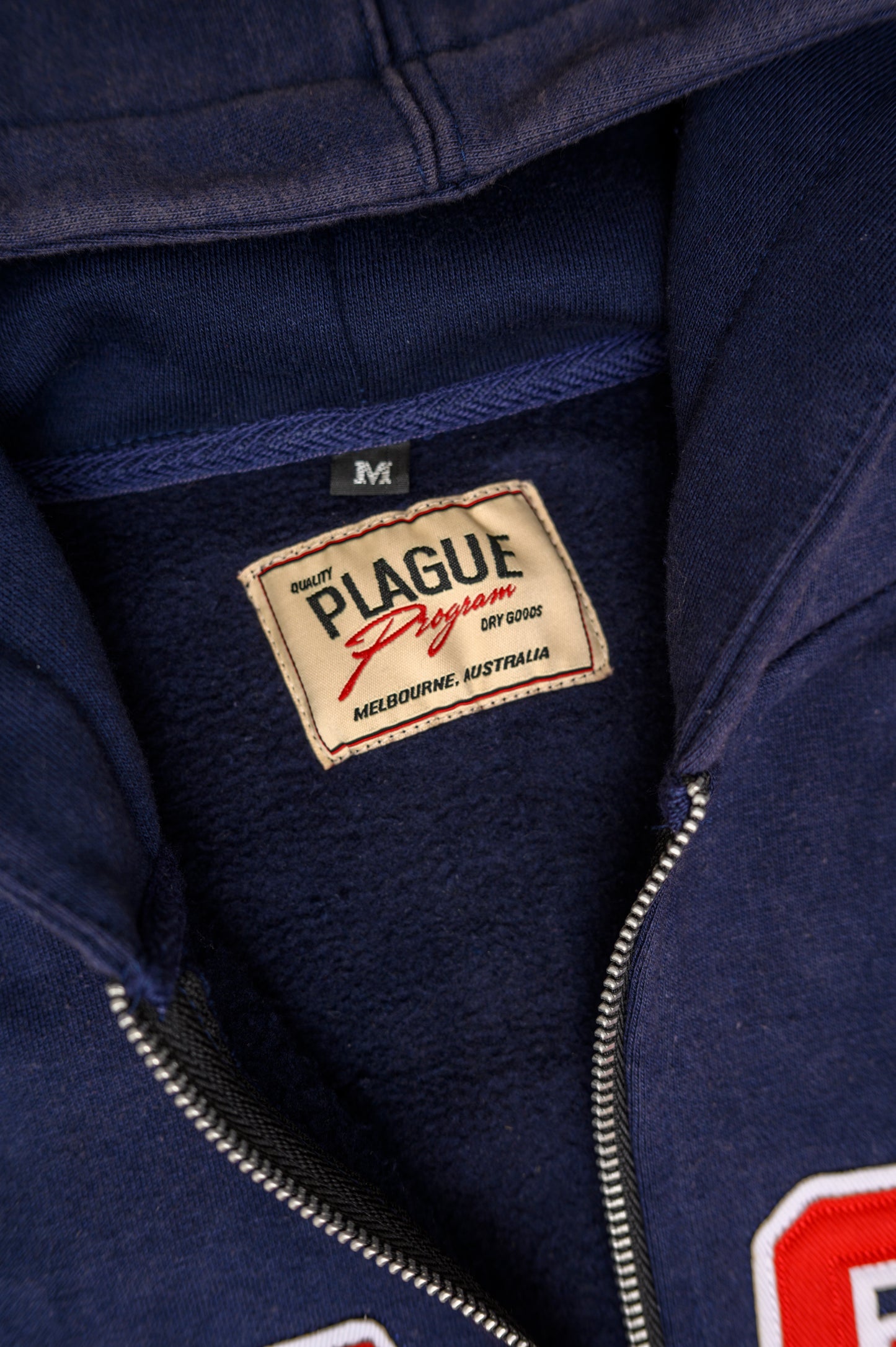 Southern Cross Zip Hoodie in Washed Navy