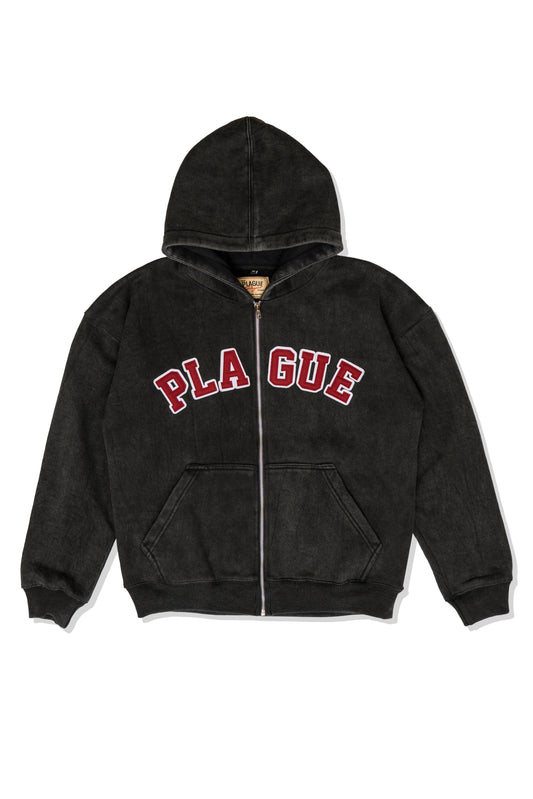 Southern Cross Zip Hoodie in Washed Black