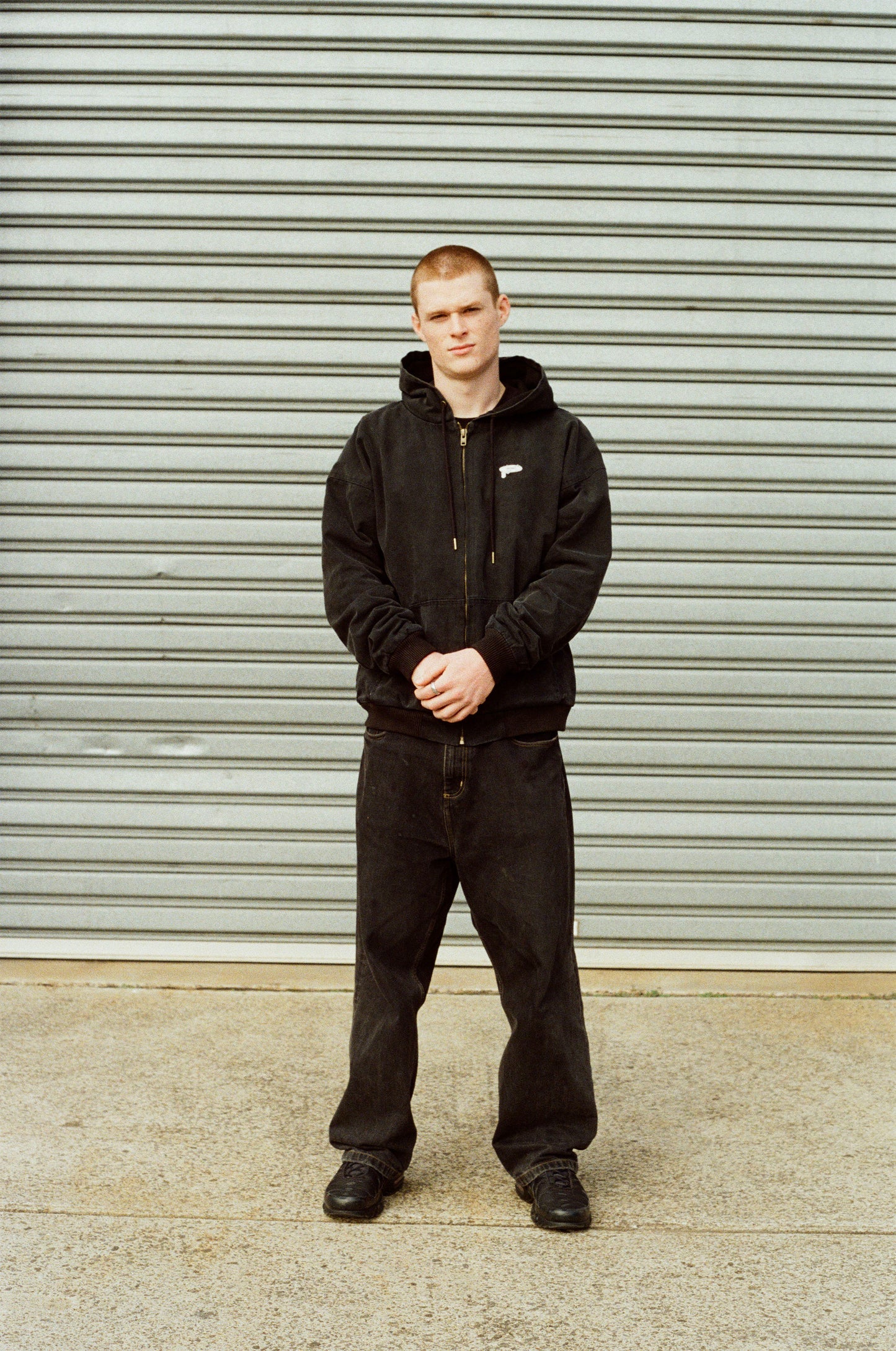Canvas Field Jacket in Washed Black